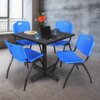 Kobe Square Tables > Breakroom Tables > Kobe Square Table & Chair Sets, 36 W, 36 L, 29 H, Grey TKB3636GY47BE